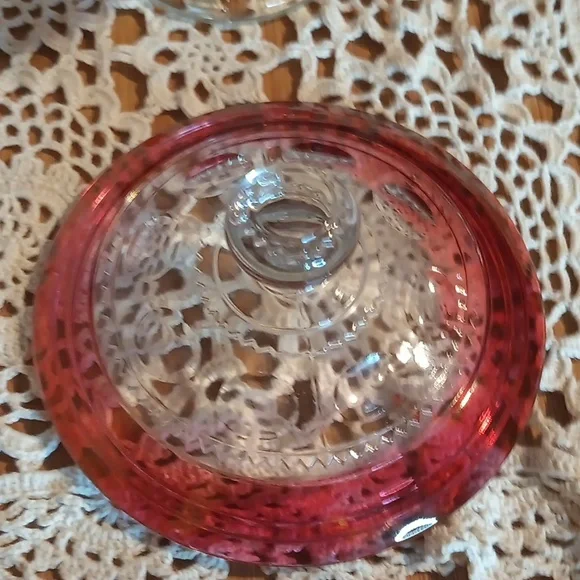 Indiana Glass Kings Crown Thumbprint Candy Dish VINTAGE - Picture 3 of 5